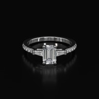 1.03 Ct. White Sapphire Ring, 18K White Gold 1