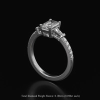 1.03 Ct. White Sapphire Ring, 18K White Gold 2