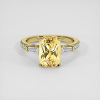 3.53 Ct. Yellow Sapphire Ring, 14K Yellow Gold 1