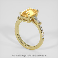 3.53 Ct. Yellow Sapphire Ring, 14K Yellow Gold 2