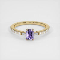 0.80 Ct. Purple Sapphire Ring, 14K Yellow Gold 1