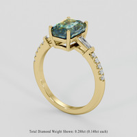 3.55 Ct. Bi Color / Parti Sapphire Ring, 14K Yellow Gold 2