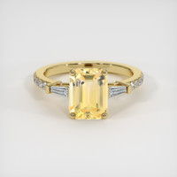 3.02 Ct. Orangish Yellow Sapphire Ring, 14K Yellow Gold 1
