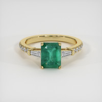 1.65 Ct. Emerald Ring, 18K Yellow Gold 1