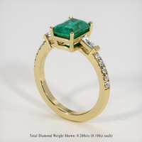 1.65 Ct. Emerald Ring, 18K Yellow Gold 2