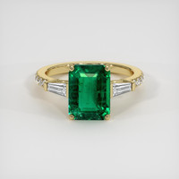 2.84 Ct. Emerald Ring, 18K Yellow Gold 1