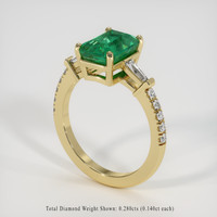 2.30 Ct. Emerald Ring, 18K Yellow Gold 2