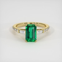 1.46 Ct. Emerald Ring, 18K Yellow Gold 1