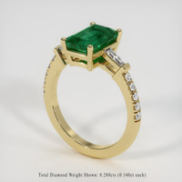 2.29 Ct. Emerald Ring, 18K Yellow Gold 2