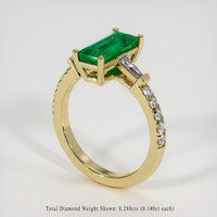 1.31 Ct. Emerald Ring, 18K Yellow Gold 2