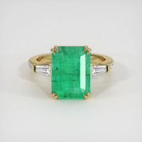3.82 Ct. Emerald Ring, 18K Yellow Gold 1