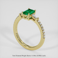 0.91 Ct. Emerald Ring, 18K Yellow Gold 2