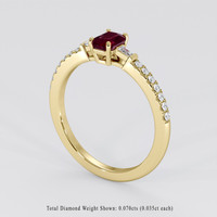 0.76 Ct. Ruby Ring, 18K Yellow Gold 2