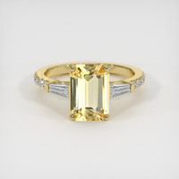 3.17 Ct. Orangish Yellow Sapphire Ring, 18K Yellow Gold 1