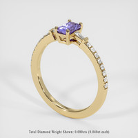 0.80 Ct. Purple Sapphire Ring, 18K Yellow Gold 2