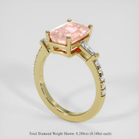 3.92 Ct. Padparadscha Sapphire Ring, 18K Yellow Gold 2