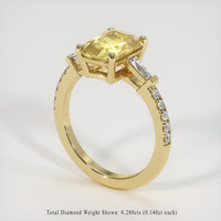 3.02 Ct. Orangish Yellow Sapphire Ring, 18K Yellow Gold 2