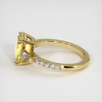 3.02 Ct. Orangish Yellow Sapphire Ring, 18K Yellow Gold 4