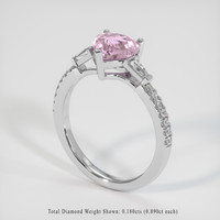 1.60 Ct. Pink Sapphire Ring, Platinum 950 2