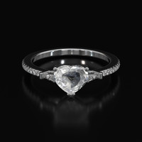1.03 Ct. White Sapphire Ring, Platinum 950 1