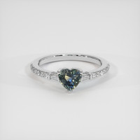 1.02 Ct. Bi Color Sapphire Ring, 10K White Gold 1