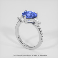 3.98 Ct. Blue Sapphire Ring, 10K White Gold 2
