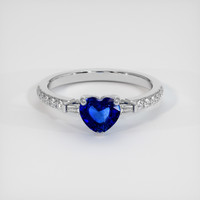 1.18 Ct. Blue Sapphire Ring, 18K White Gold 1