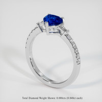 1.18 Ct. Blue Sapphire Ring, 18K White Gold 2