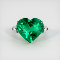 9.57 Ct. Emerald Ring, 18K White Gold 1