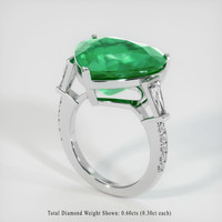 9.57 Ct. Emerald Ring, 18K White Gold 2