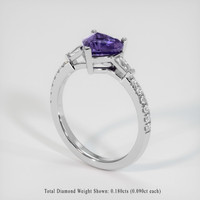 1.65 Ct. Purple Sapphire Ring, 18K White Gold 2