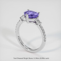 2.69 Ct. Purple Sapphire Ring, 18K White Gold 2