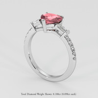1.55 Ct. Padparadscha Sapphire Ring, 18K White Gold 2