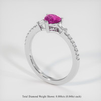 0.83 Ct. Pinkish Purple Sapphire Ring, 18K White Gold 2
