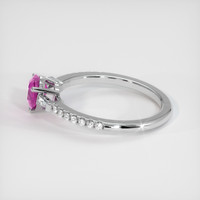 0.83 Ct. Pinkish Purple Sapphire Ring, 18K White Gold 4