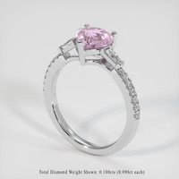 1.60 Ct. Pink Sapphire Ring, 18K White Gold 2