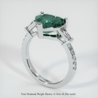 3.64 Ct. Green Sapphire Ring, 18K White Gold 2