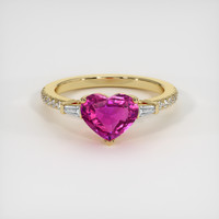 1.53 Ct. Pink Sapphire Ring, 14K Yellow Gold 1