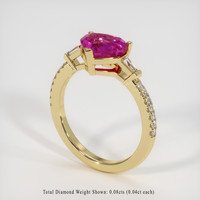 1.53 Ct. Pink Sapphire Ring, 14K Yellow Gold 2