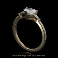 1.03 Ct. White Sapphire Ring, 14K Yellow Gold 2