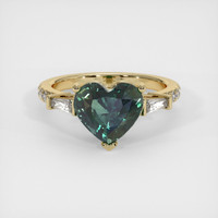 3.64 Ct. Green Sapphire Ring, 14K Yellow Gold 1