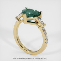 3.64 Ct. Green Sapphire Ring, 14K Yellow Gold 2