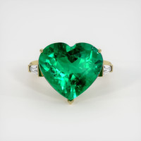 9.57 Ct. Emerald Ring, 18K Yellow Gold 1