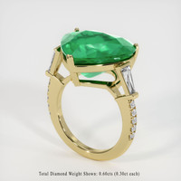 9.57 Ct. Emerald Ring, 18K Yellow Gold 2