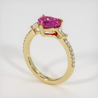 1.53 Ct. Pink Sapphire Ring, 18K Yellow Gold 2
