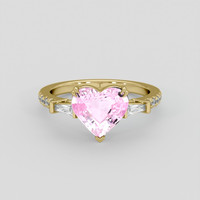 1.96 Ct. Pink Sapphire Ring, 18K Yellow Gold 1