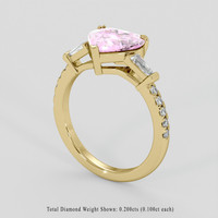 1.96 Ct. Pink Sapphire Ring, 18K Yellow Gold 2