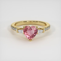 1.55 Ct. Padparadscha Sapphire Ring, 18K Yellow Gold 1