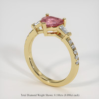 1.55 Ct. Padparadscha Sapphire Ring, 18K Yellow Gold 2