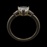 1.03 Ct. White Sapphire Ring, 18K Yellow Gold 3